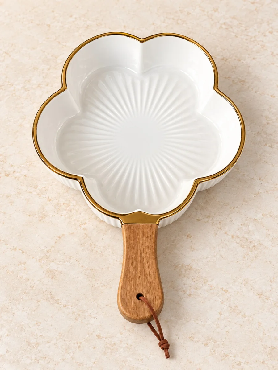 Floral Serving Bowl with Handle